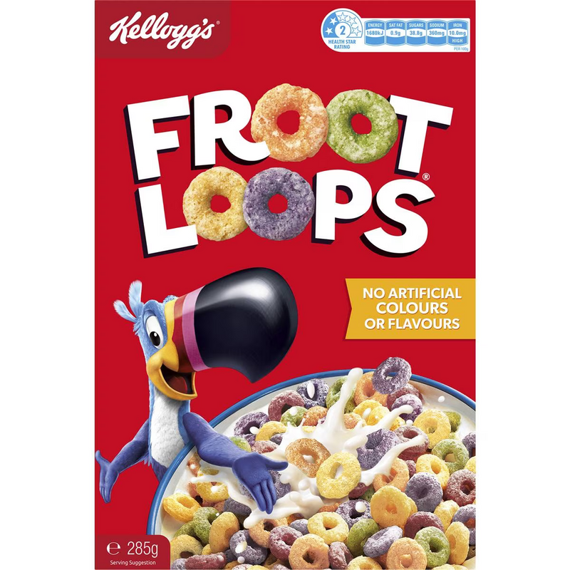 Kellogg's Froot Loops Breakfast Cereal 285g