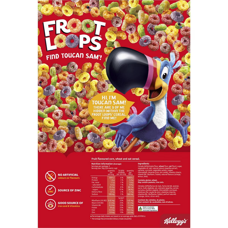 Kellogg's Froot Loops Breakfast Cereal 285g