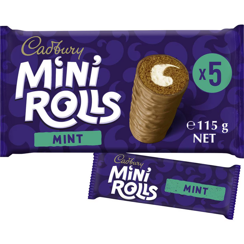 Cadbury Mint Chocolate Mini Rolls 115g