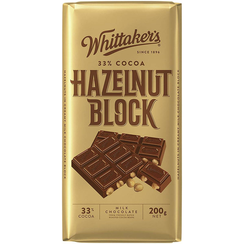 Whittaker's Hazelnut Milk Chocolate Block 200g