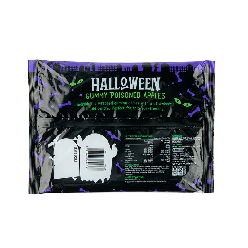Coles Halloween Gummy Poisoned Apples 64 Pack 300g