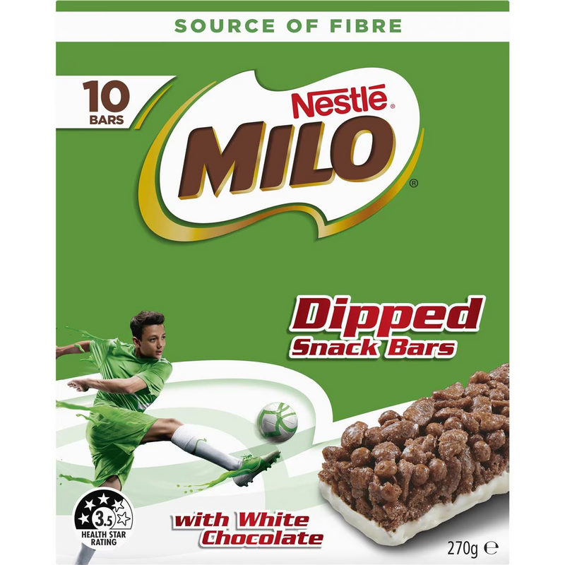 Nestle Milo Dipped Snack Bars 10 Pack 270g