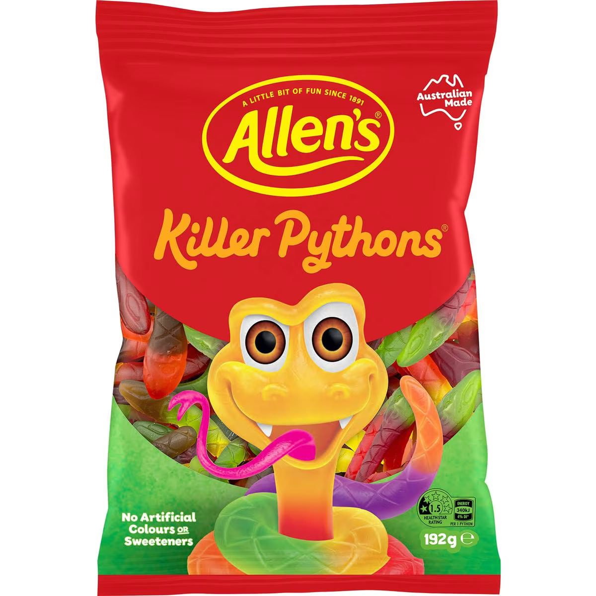 Allen's Killer Python Lollies 192g | Worldwide Shipping