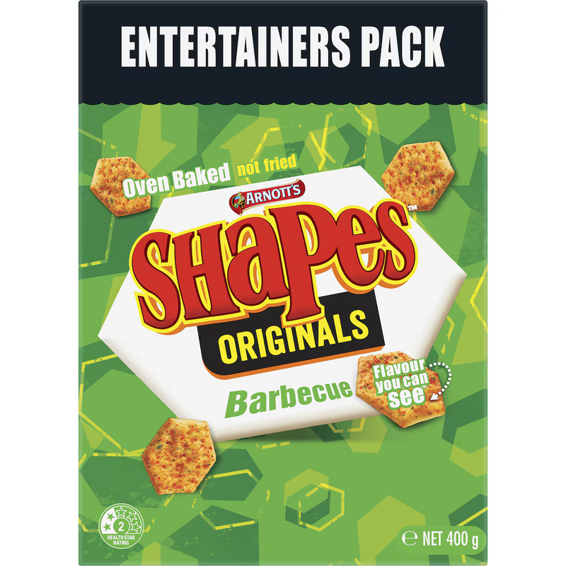 Arnott's Shapes Originals Barbecue Entertainers Pack 400g