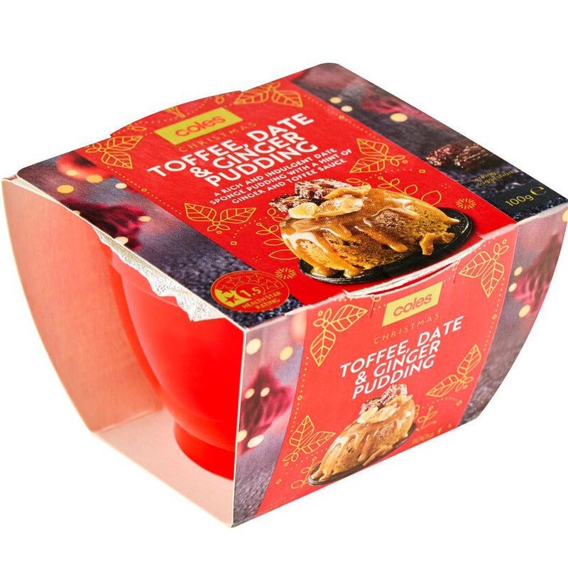 Coles Christmas Toffee Date & Ginger Pudding 100g