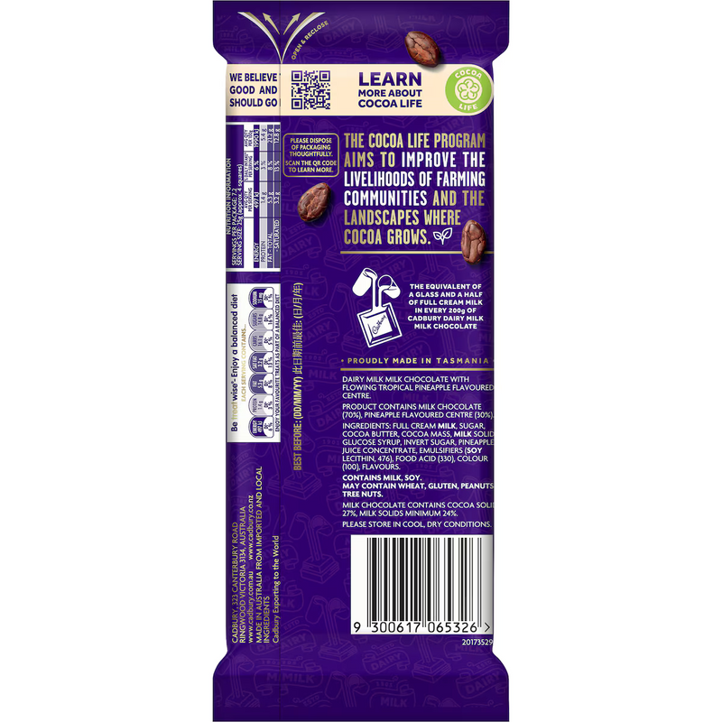 Cadbury Tropical Pineapple Block 180g