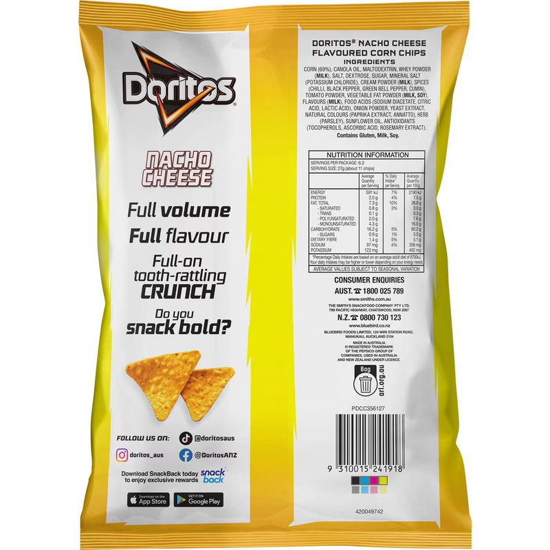 Doritos Nacho Cheese 170g