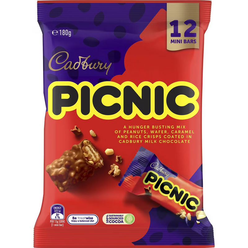 Cadbury Picnic Sharepack 12 Pack 180g
