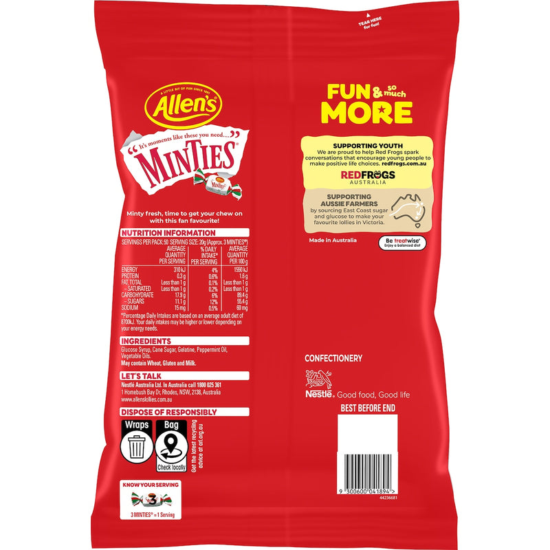 Allen's Minties Chewy Lollies Bulk Bag 1kg