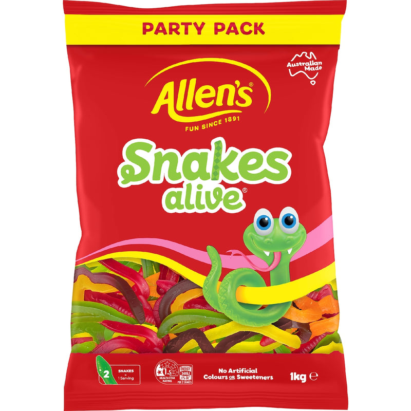 Allen's Snakes Alive Lollies Bulk Bag 1kg