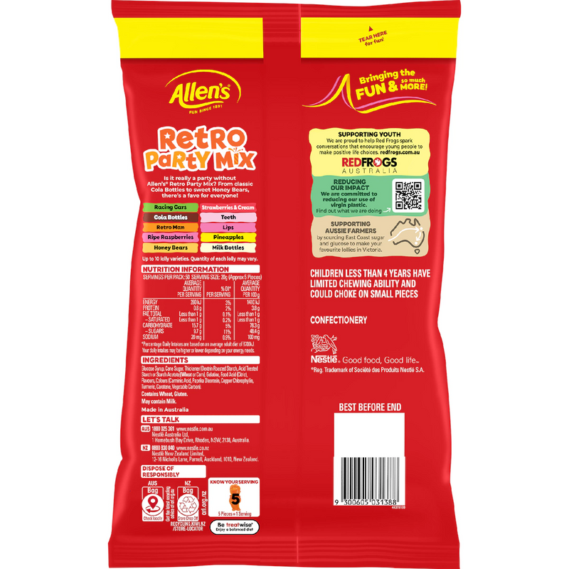 Allen's Retro Party Mix Lollies Bulk Bag 1kg