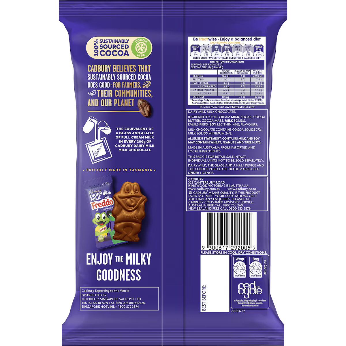 Cadbury Dairy Milk Freddo Sharepack 12 Pack 144g | Worldwide Shipping