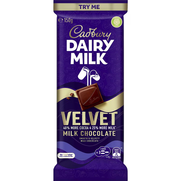 Cadbury Dairy Milk Velvet Block 150g | Worldwide Shipping