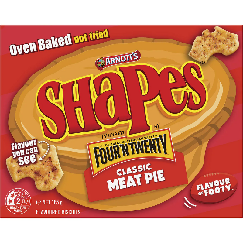 Arnott's Shapes Four'n Twenty Classic Meat Pie Cracker 165g