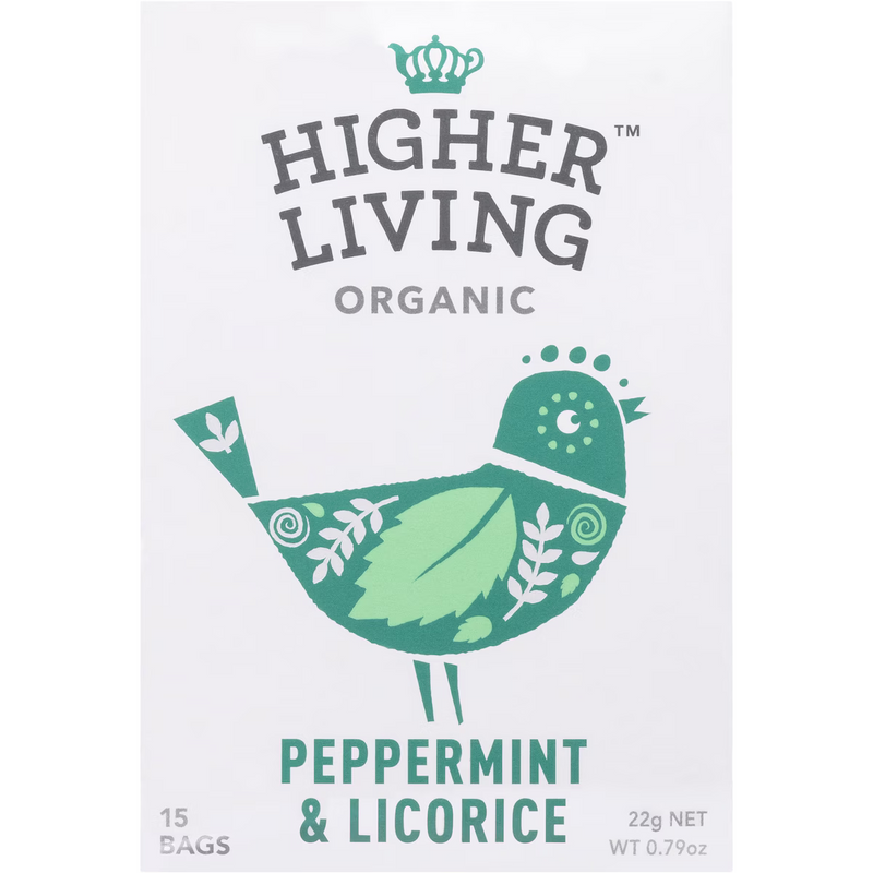 Higher Living Peppermint & Licorice Tea 15 Pack | Worldwide Shipping