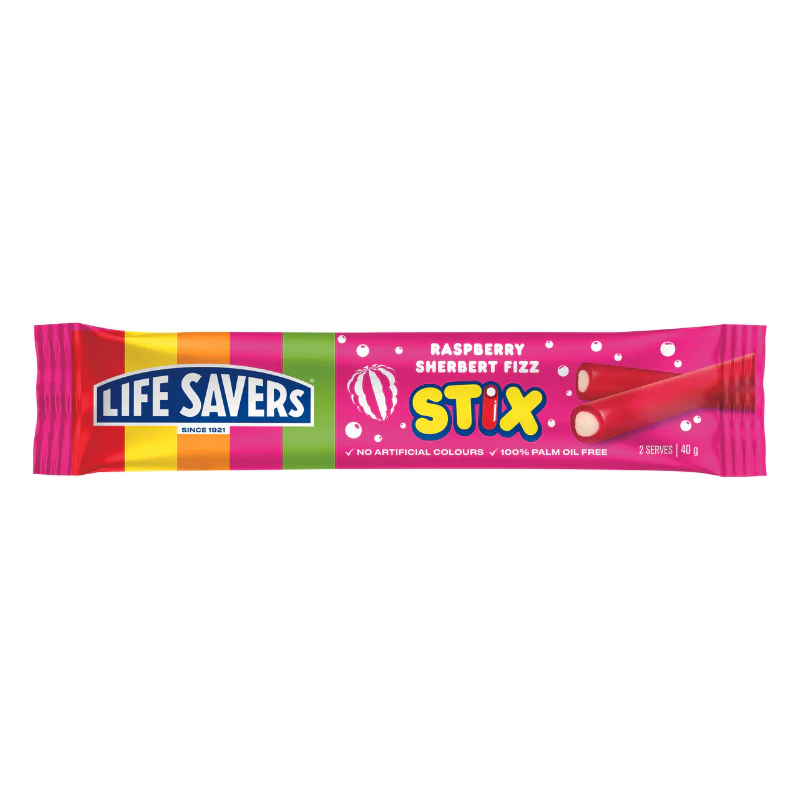 Lifesavers Raspberry Sherbet Fizz Stix 40g