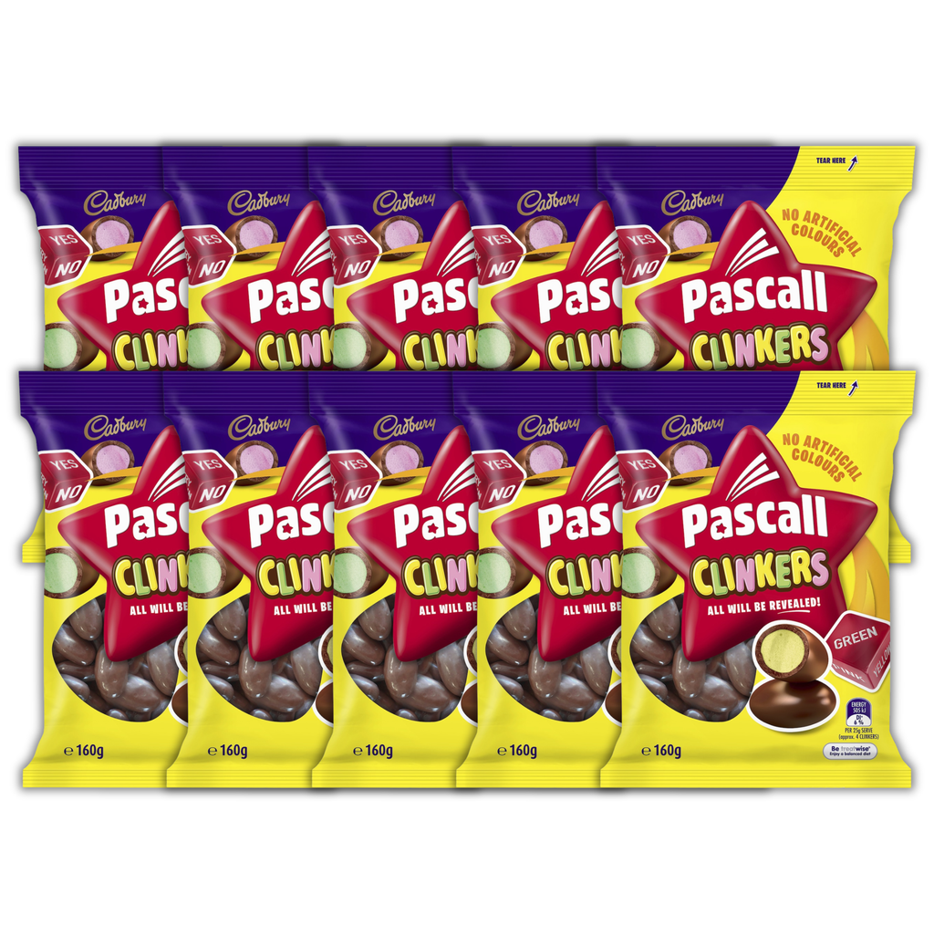 Cadbury Pascall Clinkers Candy Chocolate 160g 10 Pack Cadbury Pascall Clinkers Candy Chocolate 160g 10 Pack