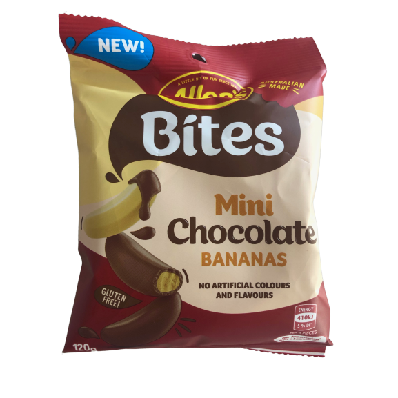 Allen's Bites Mini Chocolate Bananas 120g