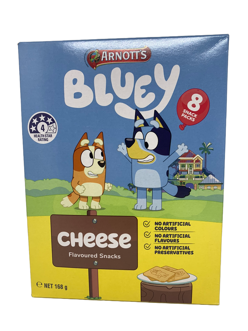 Arnott's Bluey Cheese Flavoured Snacks 8 Pack 168g