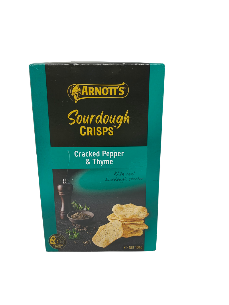 Arnott's Sourdough Crackers Cracked Pepper & Thyme 150g