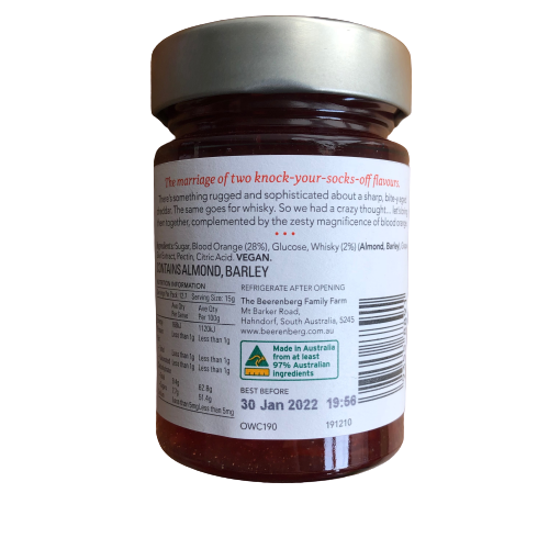 Beerenberg Blood Orange & Whisky for Cheese 190g