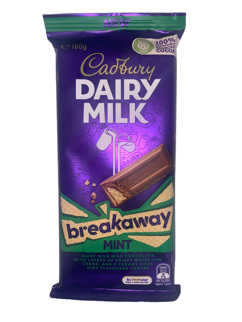 Cadbury Dairy Milk Mint Breakaway 180g