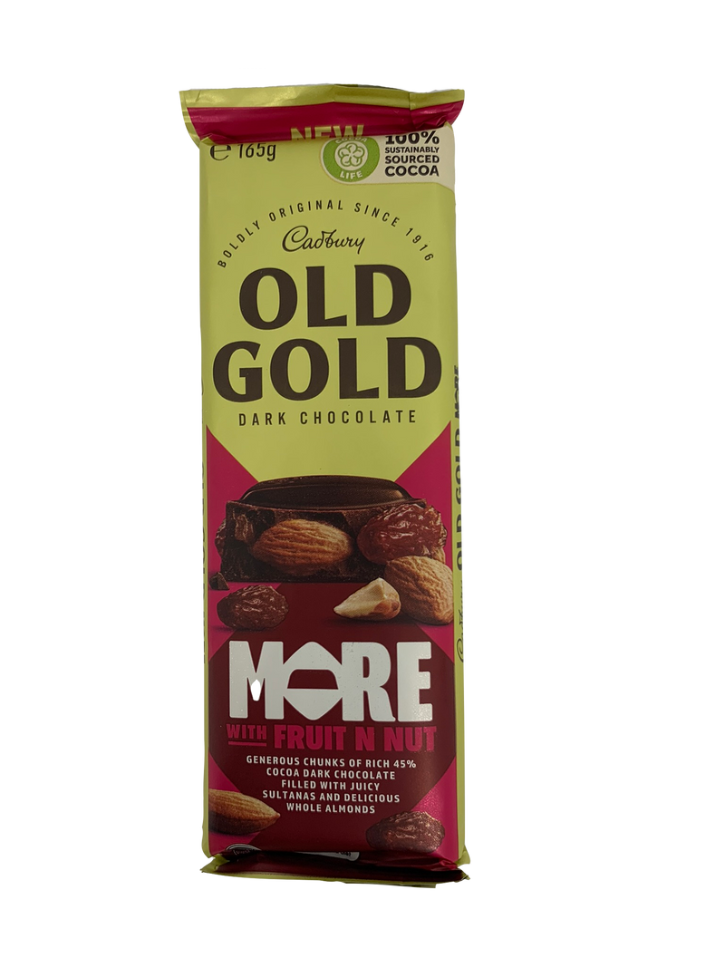 Cadbury Old Gold Dark Chocolate Fruit and Nut 165g