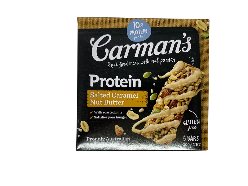 Carman's Gourmet Protein Bars Salted Caramel Bars 200g
