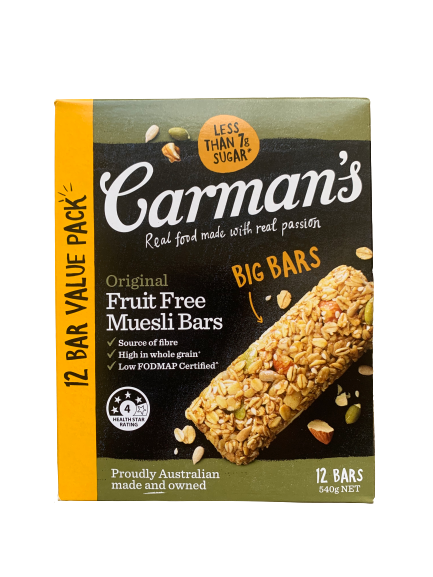 Carman's Original Fruit Free Muesli Bars Value Pack of 12 540g