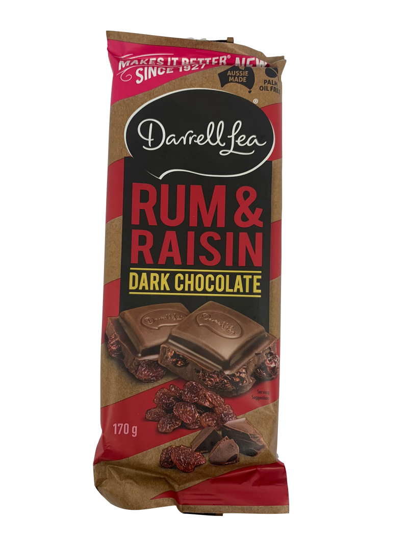 Darrell Lea Dark Chocolate Rum & Raisin Block 170g