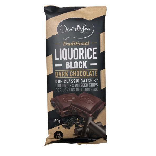 Darrell Lea Dark Chocolate Liquorice Block 180g