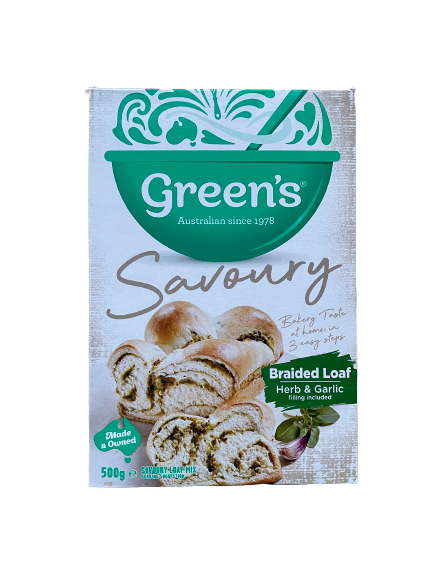 Green's Savoury Braid Loaf Herb & Garlic Mix 500g
