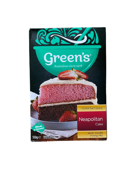 Green's Temptations Neapolitan Cake Mix 550g
