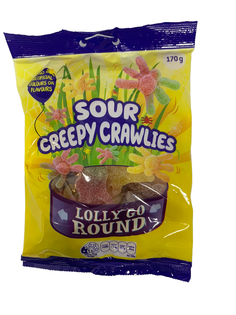 Lolly Go Round Sour Creepy Crawlies 170g