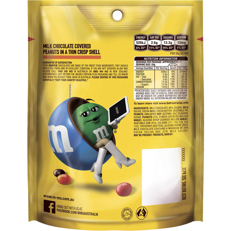 M&ms Peanut Chocolate Medium Bag 180g