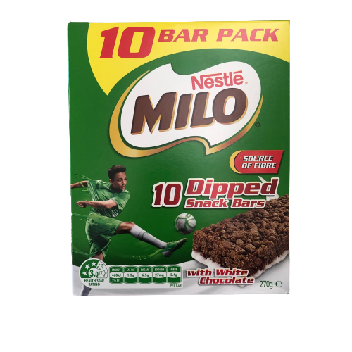 Nestle Milo Dipped Snack Bars With White Chocolate 10 Pack