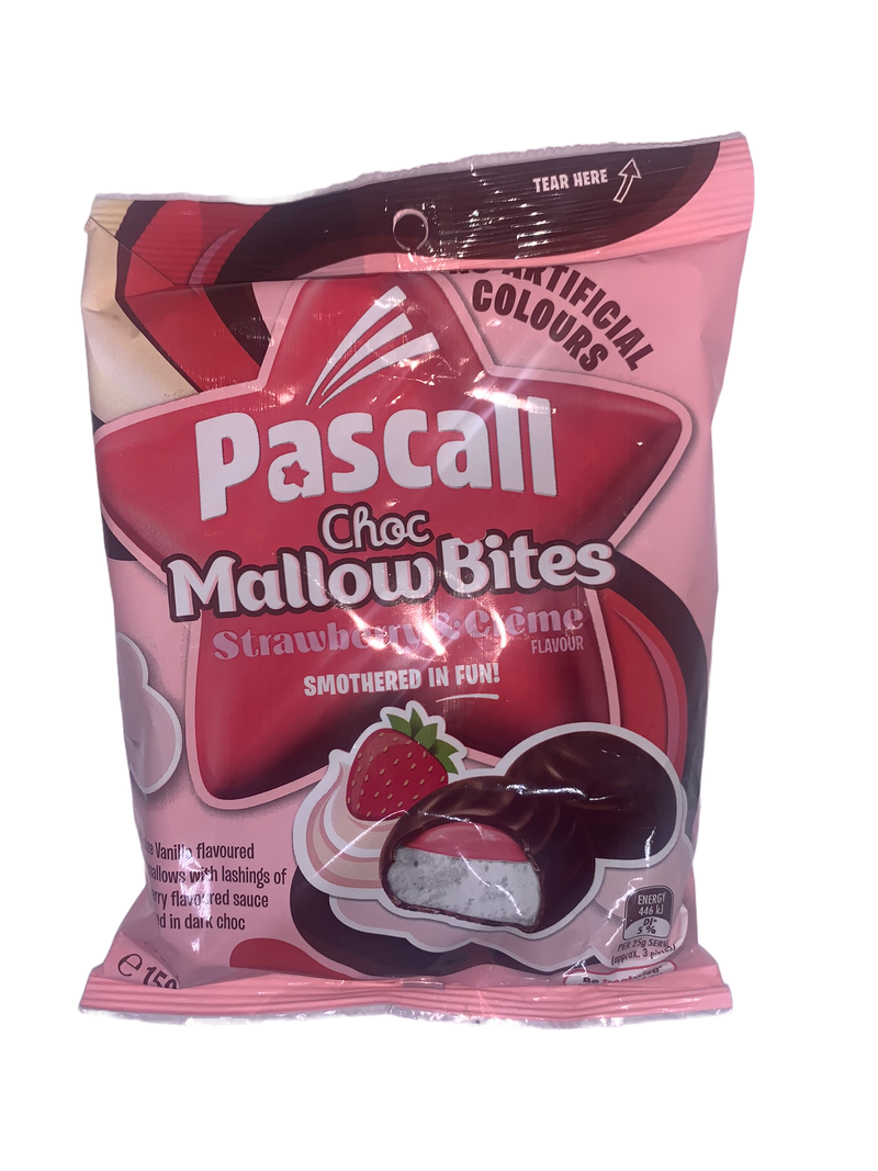 Pascall Strawberry & Creme Choc Mallow Bites 150g