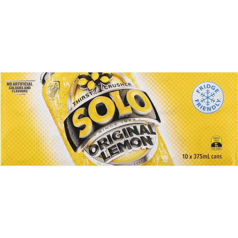 Schweppes Solo Lemon Cans 10x375ml - 10 Pack