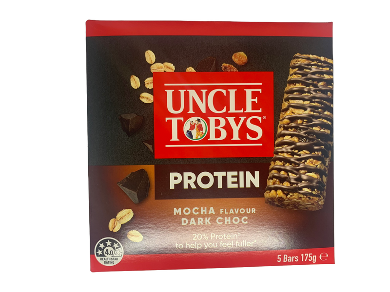 Uncle Tobys Protein Mocha Flavour Dark Choc 5 Pack 175g