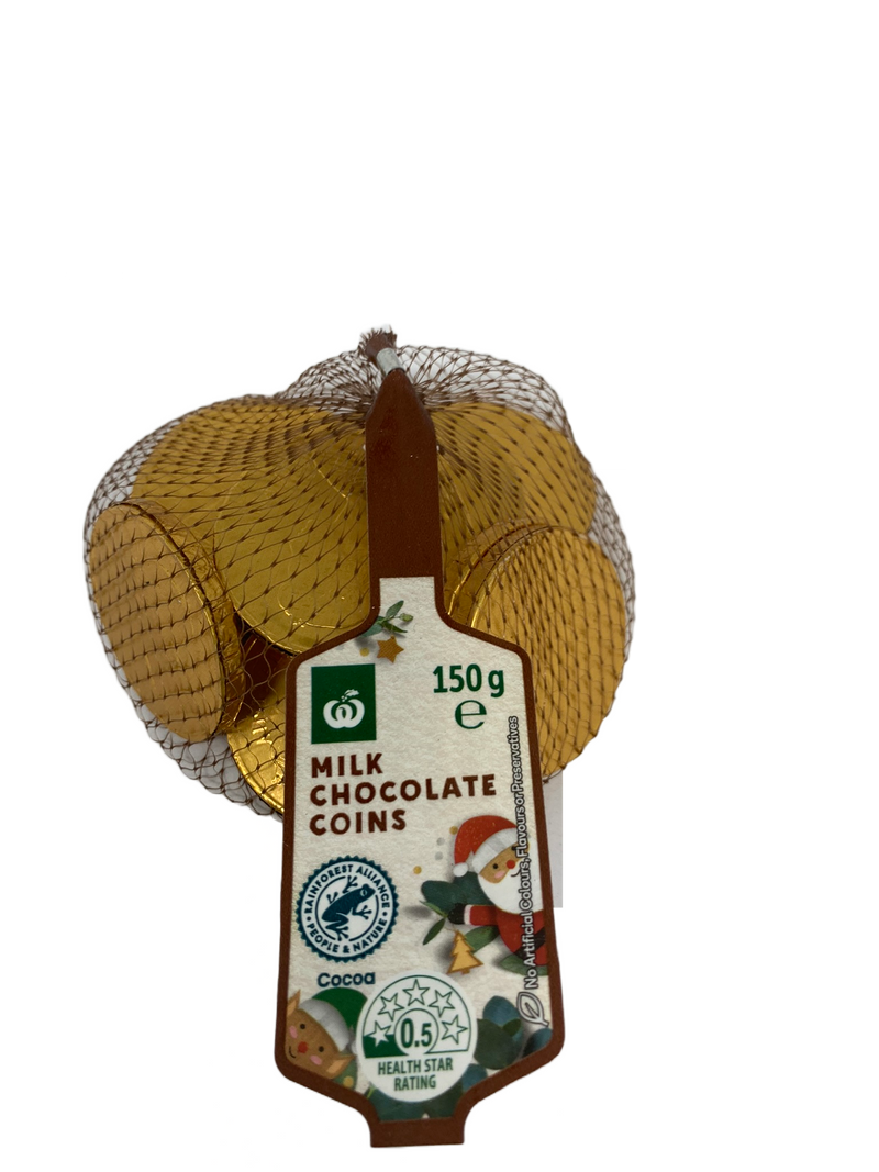 Woolworths Milk Chocolate Gold Coins 150g